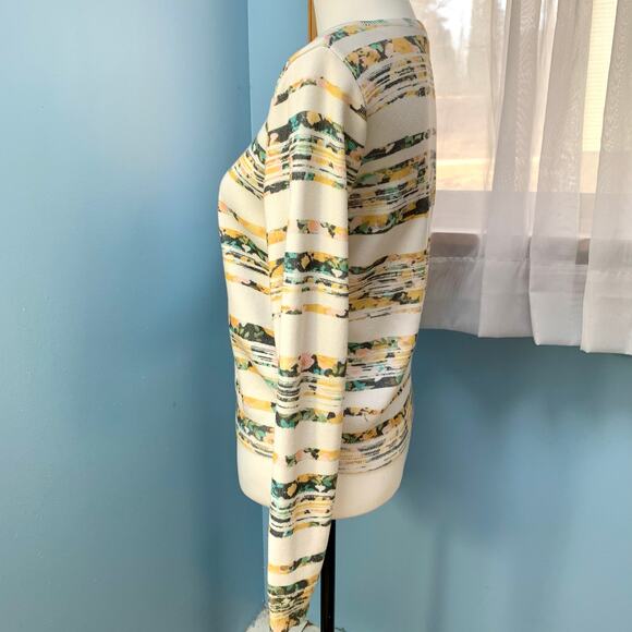 Anthropologie Moth Array Floral Striped Cardigan Size Small - Picture 2 of 8